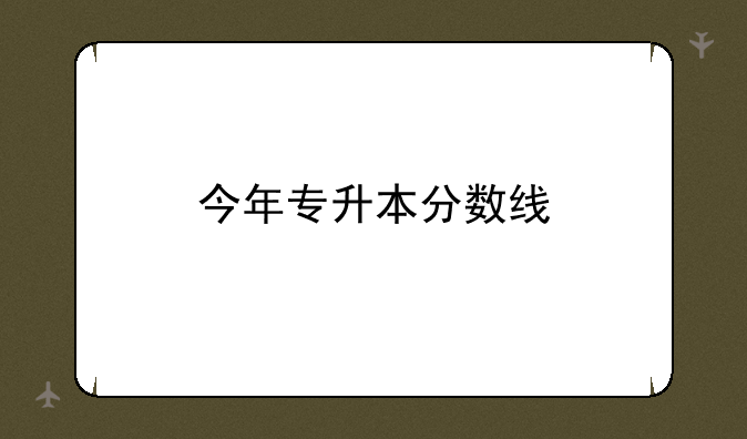 今年专升本分数线