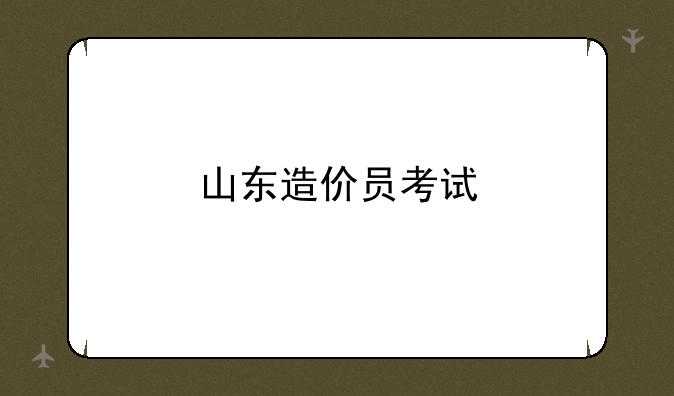 山东造价员考试