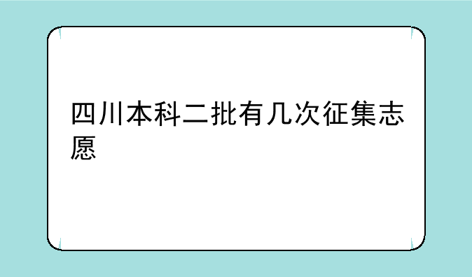 四川本科二批有几次征集志愿