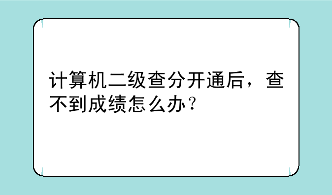 计算机二级查分开通后，查不到成绩怎么办？