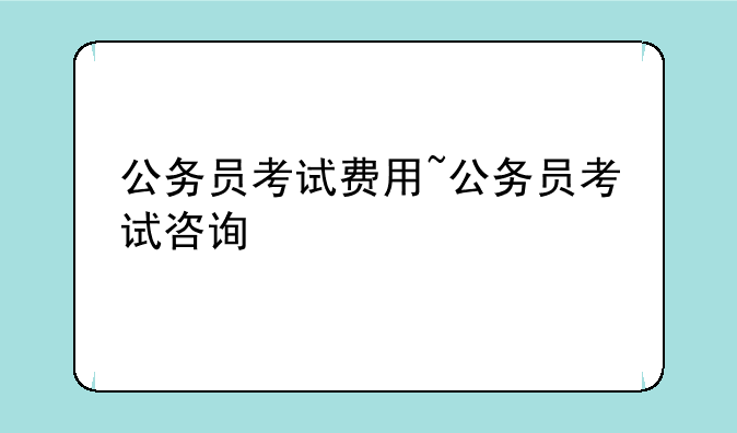 公务员考试费用~公务员考试咨询